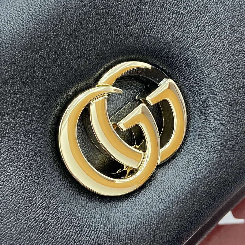 Gucci 806017 GG Milano Mini Top Handle Bag Black puffy leather