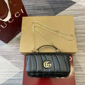 Gucci 806017 GG Milano Mini Top Handle Bag Black puffy quilted leather - Default Title - View 1