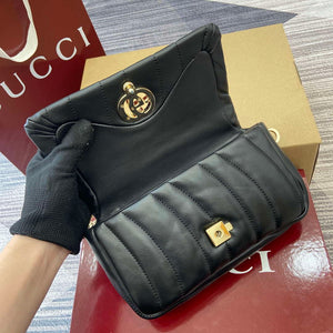 Gucci 806017 GG Milano Mini Top Handle Bag Black puffy quilted leather - Default Title - View 10