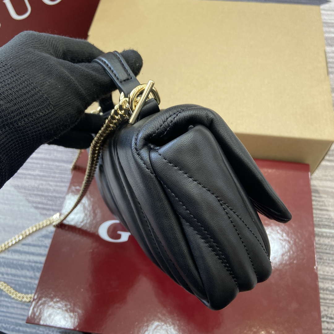 Gucci 806017 GG Milano Mini Top Handle Bag Black puffy quilted leather - Default Title - View 3