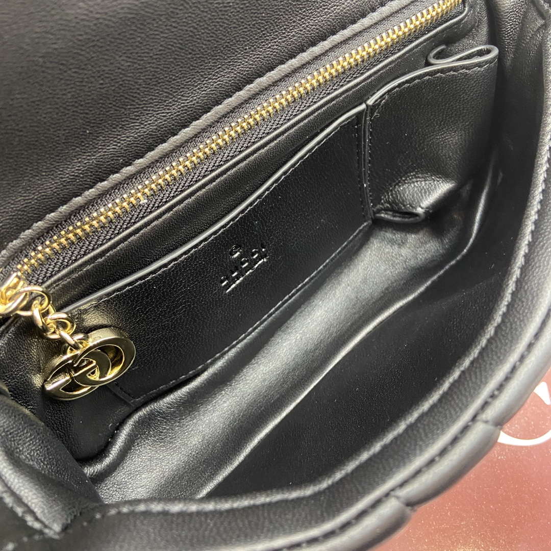 Gucci 806017 GG Milano Mini Top Handle Bag Black puffy quilted leather