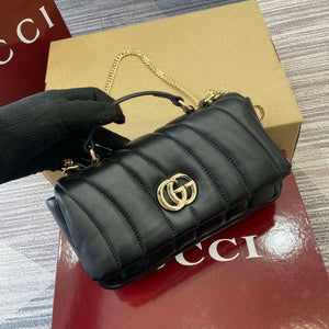 Gucci 806017 GG Milano Mini Top Handle Bag Black puffy quilted leather - Default Title - View 6