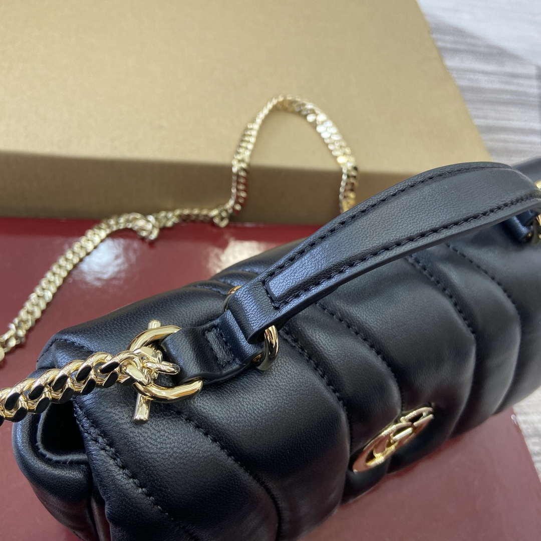 Gucci 806017 GG Milano Mini Top Handle Bag Black puffy quilted leather - Default Title - View 7