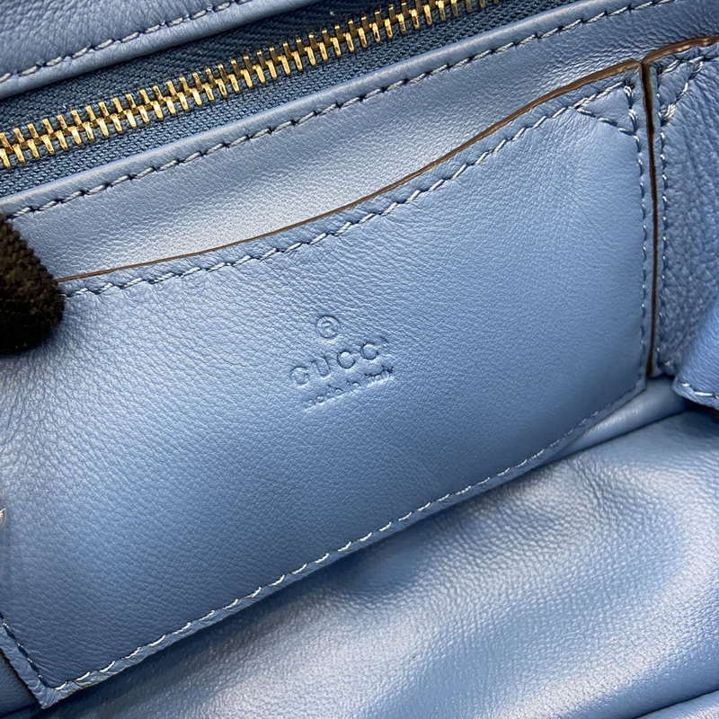 Gucci 806017 GG Milano Mini Top Handle Bag Blue GG puffy leather - Default Title - View 12