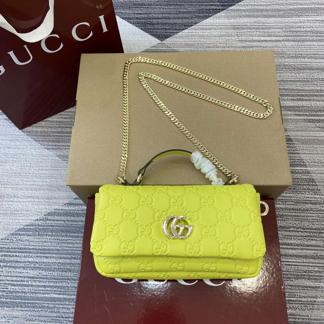 Gucci 806017 GG Milano Mini Top Handle Bag Emerald Green GG puffy leather - Default Title - View 1