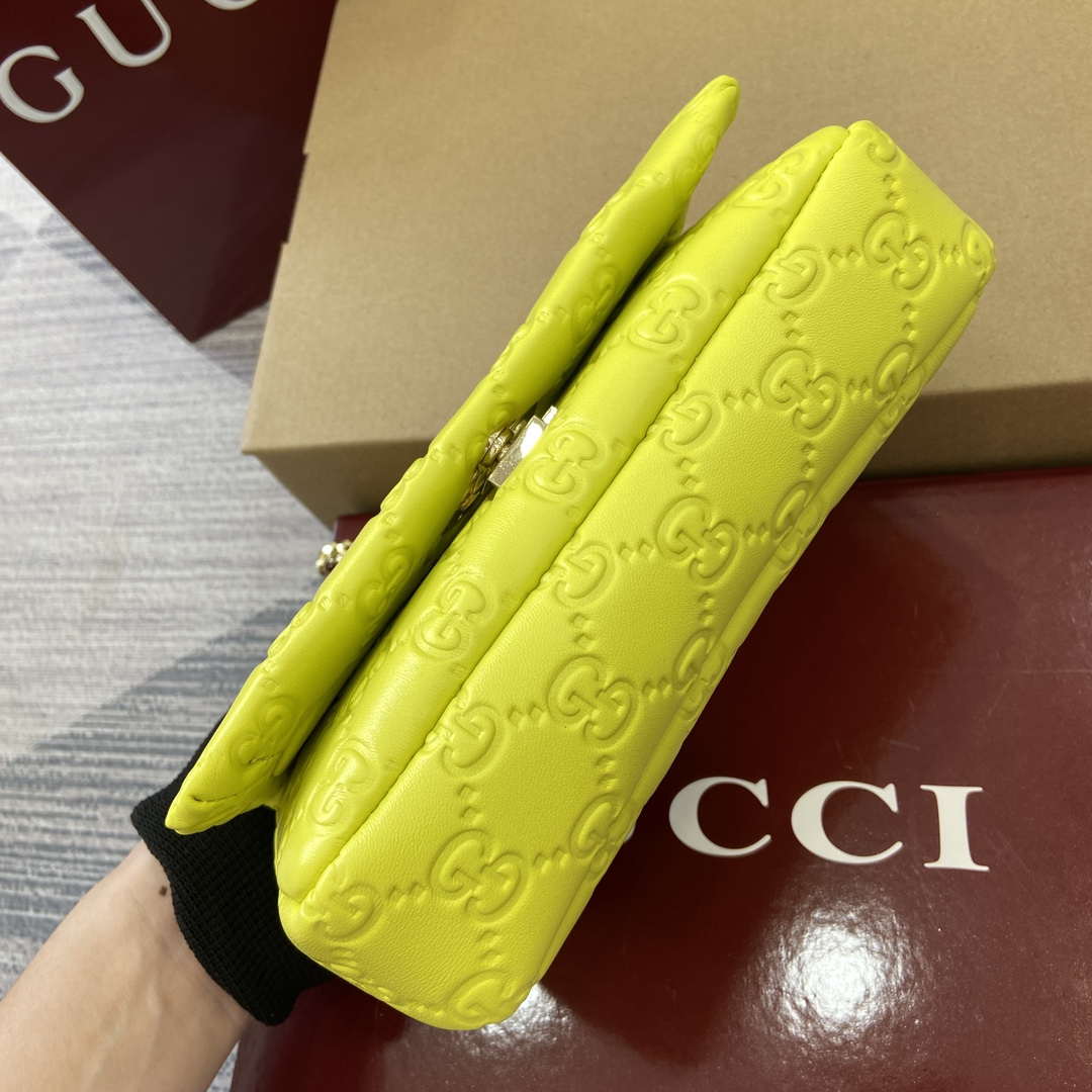 Gucci 806017 GG Milano Mini Top Handle Bag Emerald Green GG puffy leather - Default Title - View 10