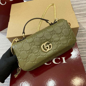 Gucci 806017 GG Milano Mini Top Handle Bag Green GG puffy leather - Default Title - View 5