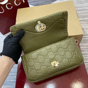 Gucci 806017 GG Milano Mini Top Handle Bag Green GG puffy leather - Default Title - View 7