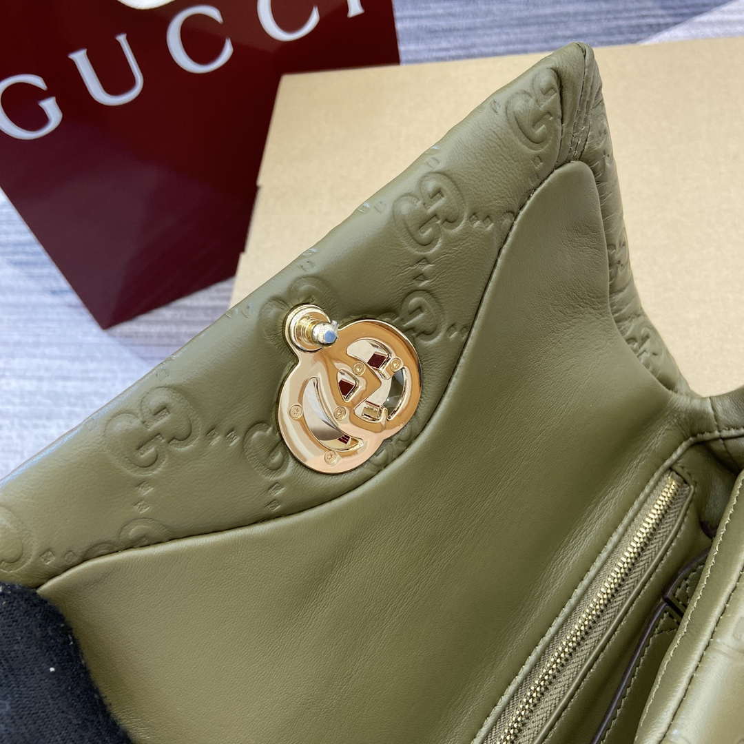Gucci 806017 GG Milano Mini Top Handle Bag Green GG puffy leather - Default Title - View 8