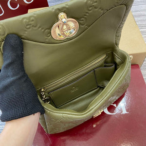 Gucci 806017 GG Milano Mini Top Handle Bag Green GG puffy leather - Default Title - View 9