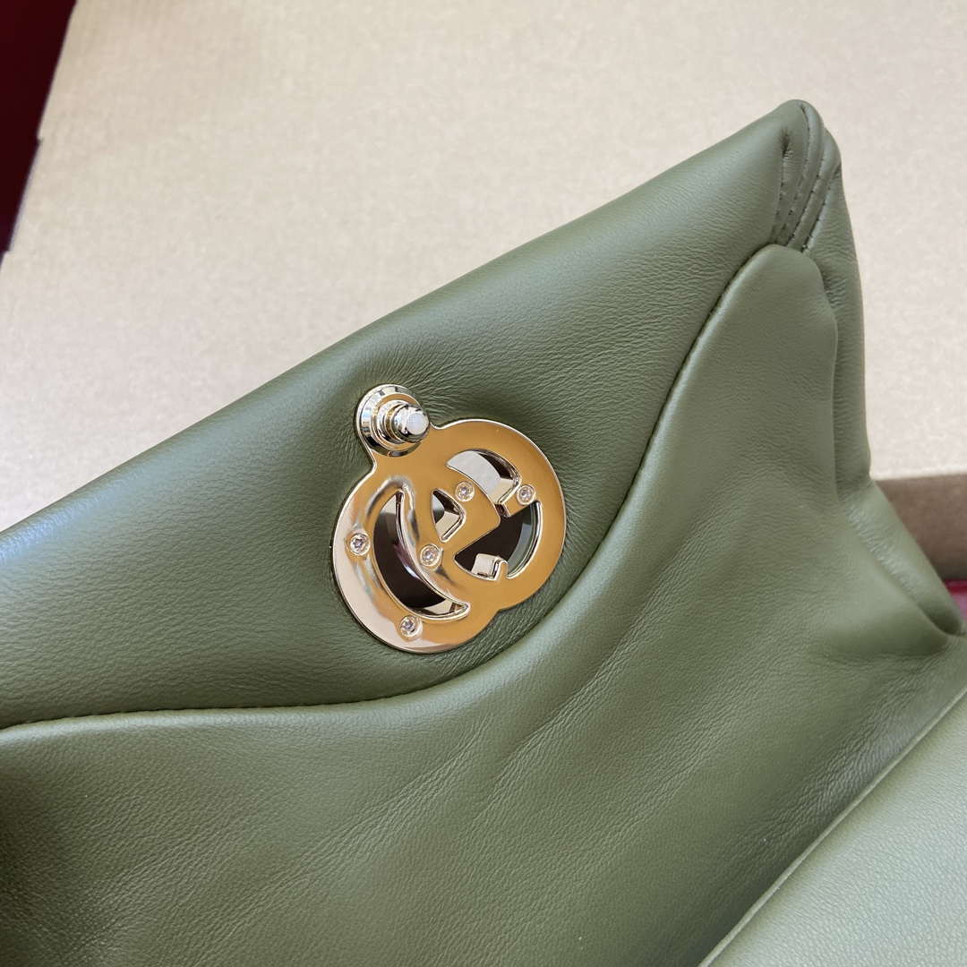 Gucci 806017 GG Milano Mini Top Handle Bag Green puffy leather - Default Title - View 11