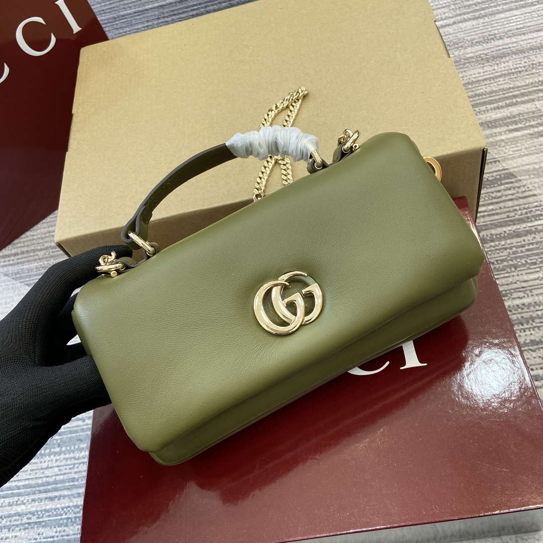 Gucci 806017 GG Milano Mini Top Handle Bag Green puffy leather - Default Title - View 8
