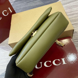 Gucci 806017 GG Milano Mini Top Handle Bag Green puffy leather - Default Title - View 9