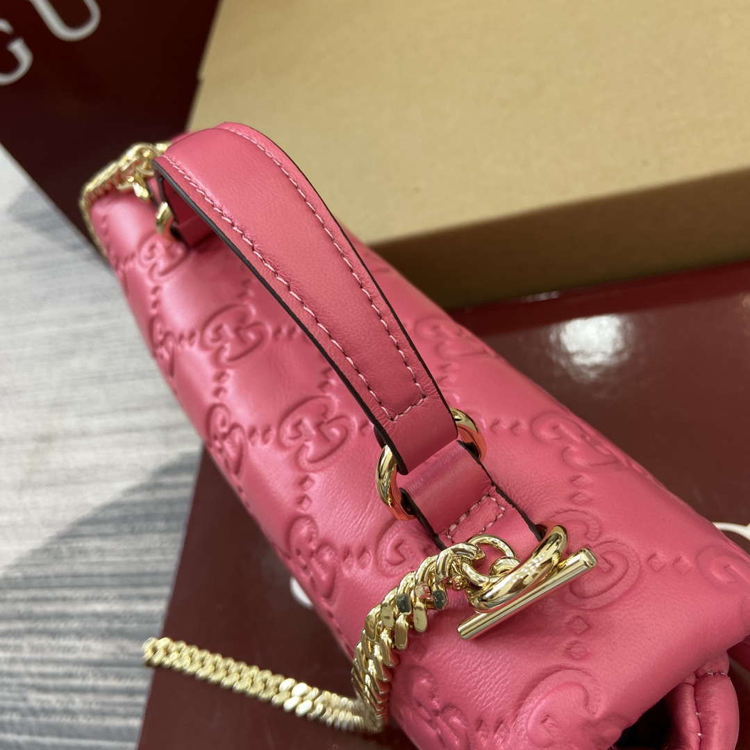 Gucci 806017 GG Milano Mini Top Handle Bag Pink GG puffy leather - Default Title - View 4