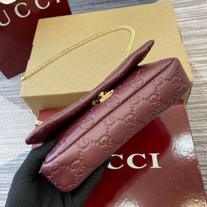 Gucci 806017 GG Milano Mini Top Handle Bag Red GG puffy leather - Default Title - View 10