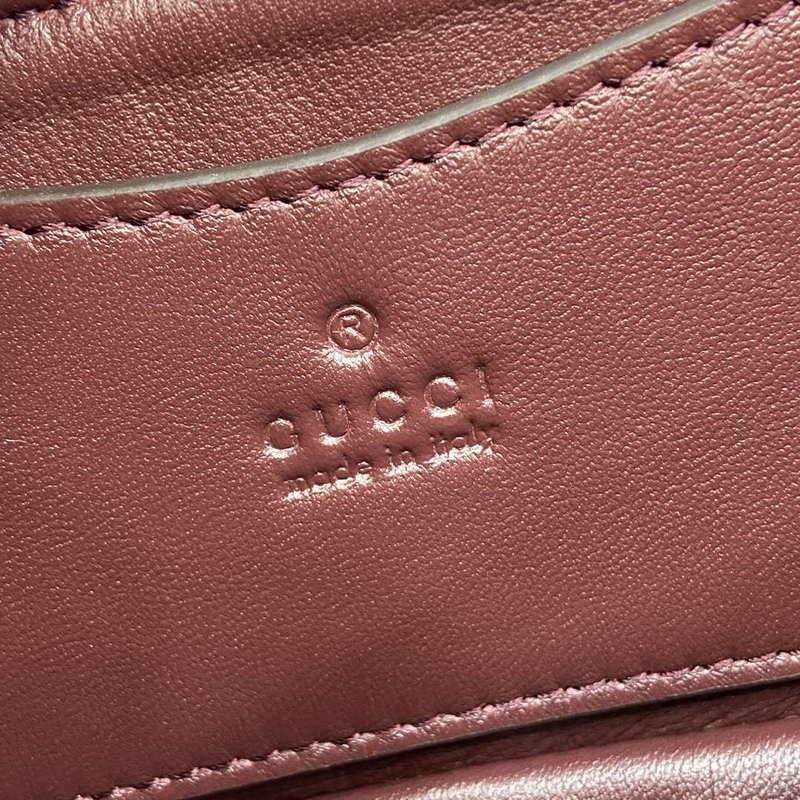 Gucci 806017 GG Milano Mini Top Handle Bag Red GG puffy leather