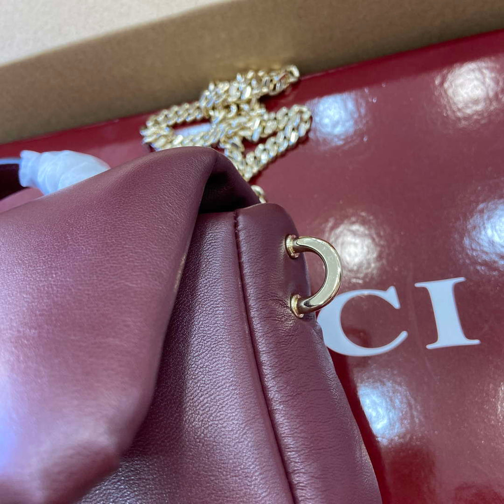 Gucci 806017 GG Milano Mini Top Handle Bag Red puffy leather