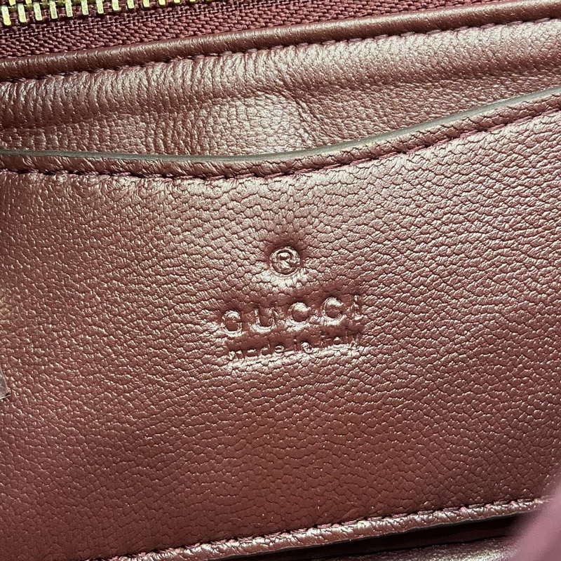 Gucci 806017 GG Milano Mini Top Handle Bag Red puffy leather
