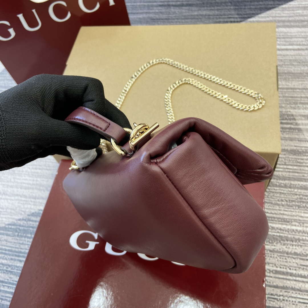 Gucci 806017 GG Milano Mini Top Handle Bag Red puffy leather - Default Title - View 3