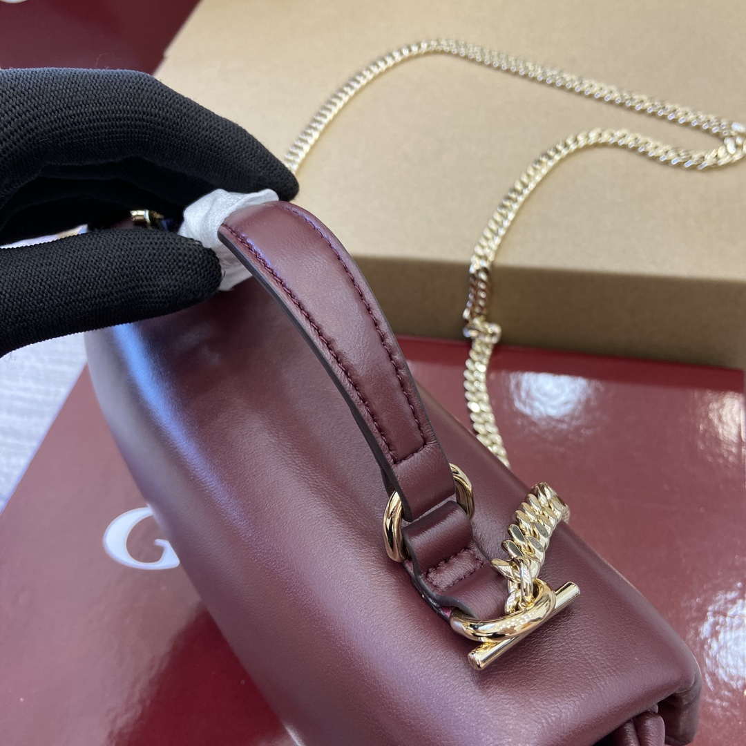 Gucci 806017 GG Milano Mini Top Handle Bag Red puffy leather
