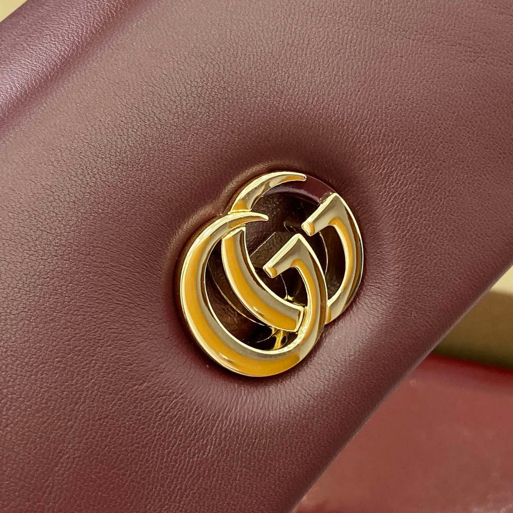 Gucci 806017 GG Milano Mini Top Handle Bag Red puffy leather