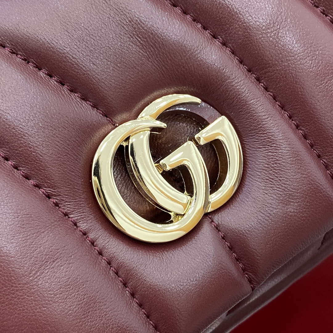 Gucci 806017 GG Milano Mini Top Handle Bag Red puffy quilted leather