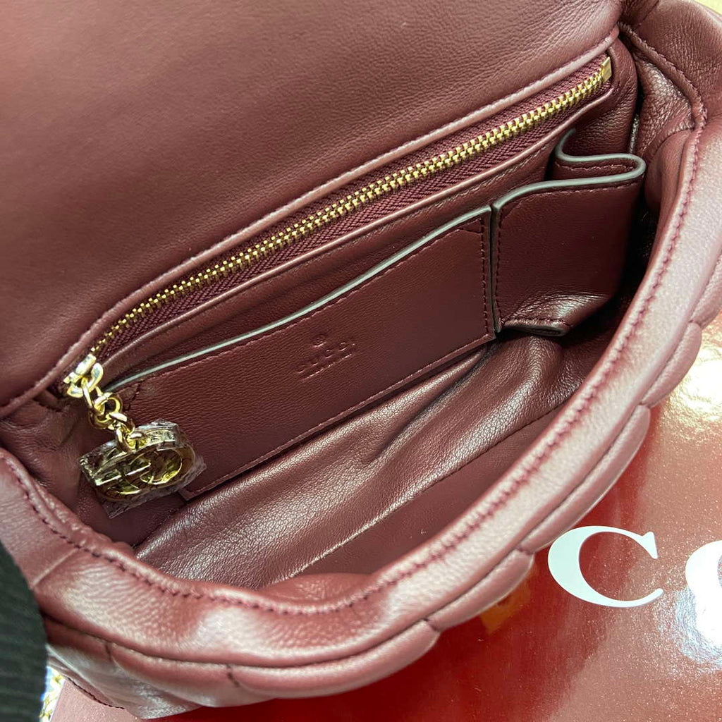 Gucci 806017 GG Milano Mini Top Handle Bag Red puffy quilted leather