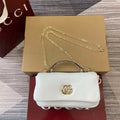 Gucci 806017 GG Milano Mini Top Handle Bag White puffy leather - Default Title - View 1