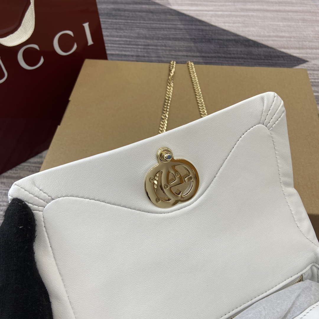Gucci 806017 GG Milano Mini Top Handle Bag White puffy leather - Default Title - View 10