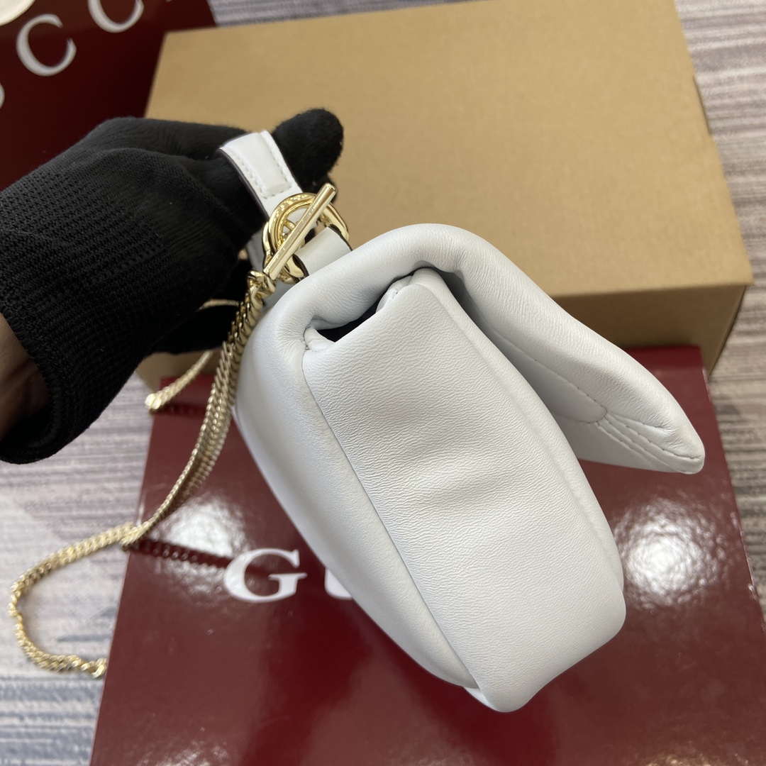 Gucci 806017 GG Milano Mini Top Handle Bag White puffy leather - Default Title - View 3