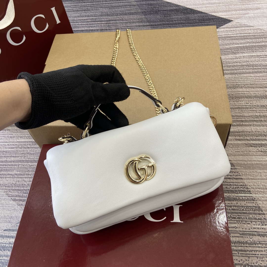 Gucci 806017 GG Milano Mini Top Handle Bag White puffy leather - Default Title - View 5