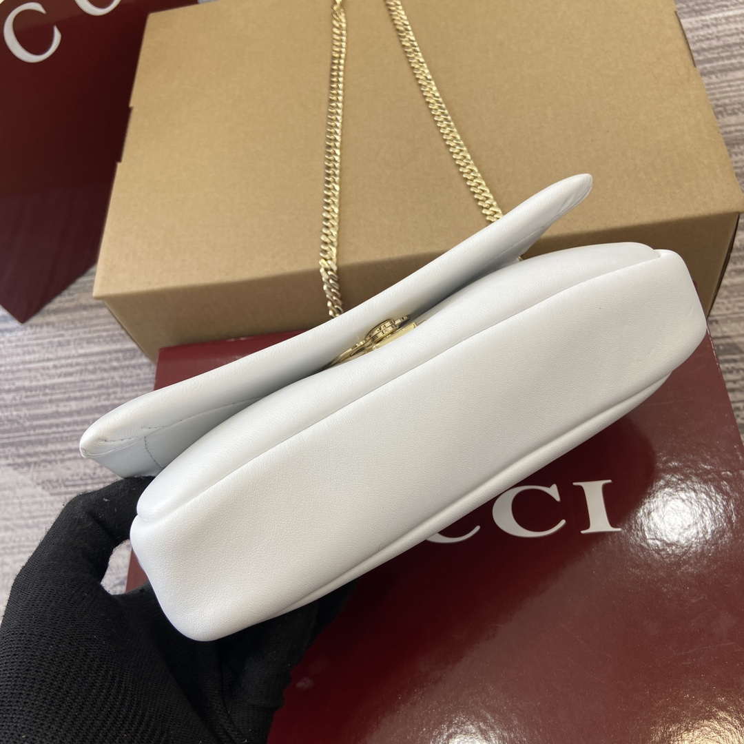 Gucci 806017 GG Milano Mini Top Handle Bag White puffy leather - Default Title - View 7