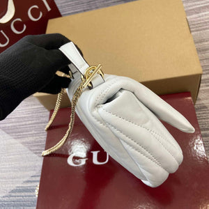 Gucci 806017 GG Milano Mini Top Handle Bag White puffy quilted leather - Default Title - View 3