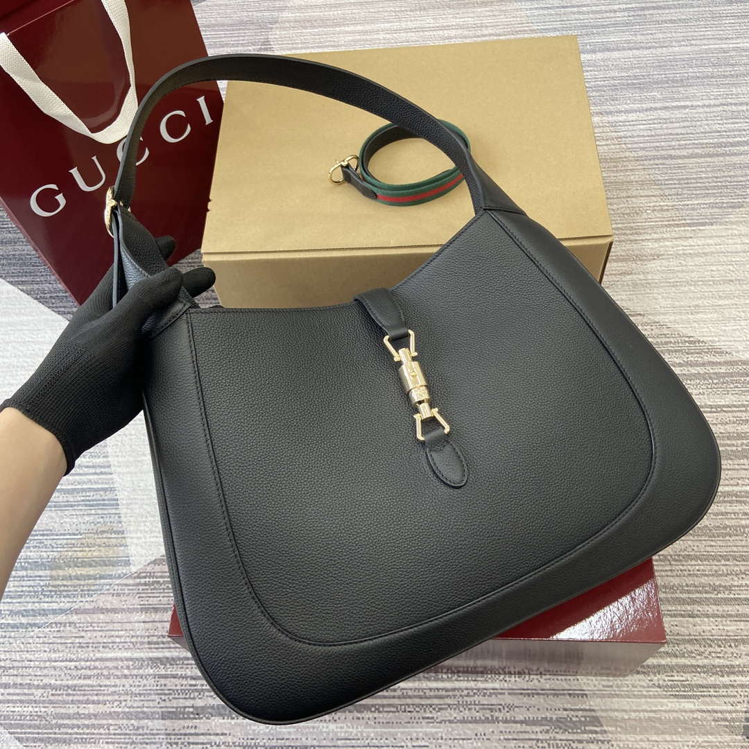Gucci 813650 Jackie Large Shoulder Bag Black - Default Title - View 6