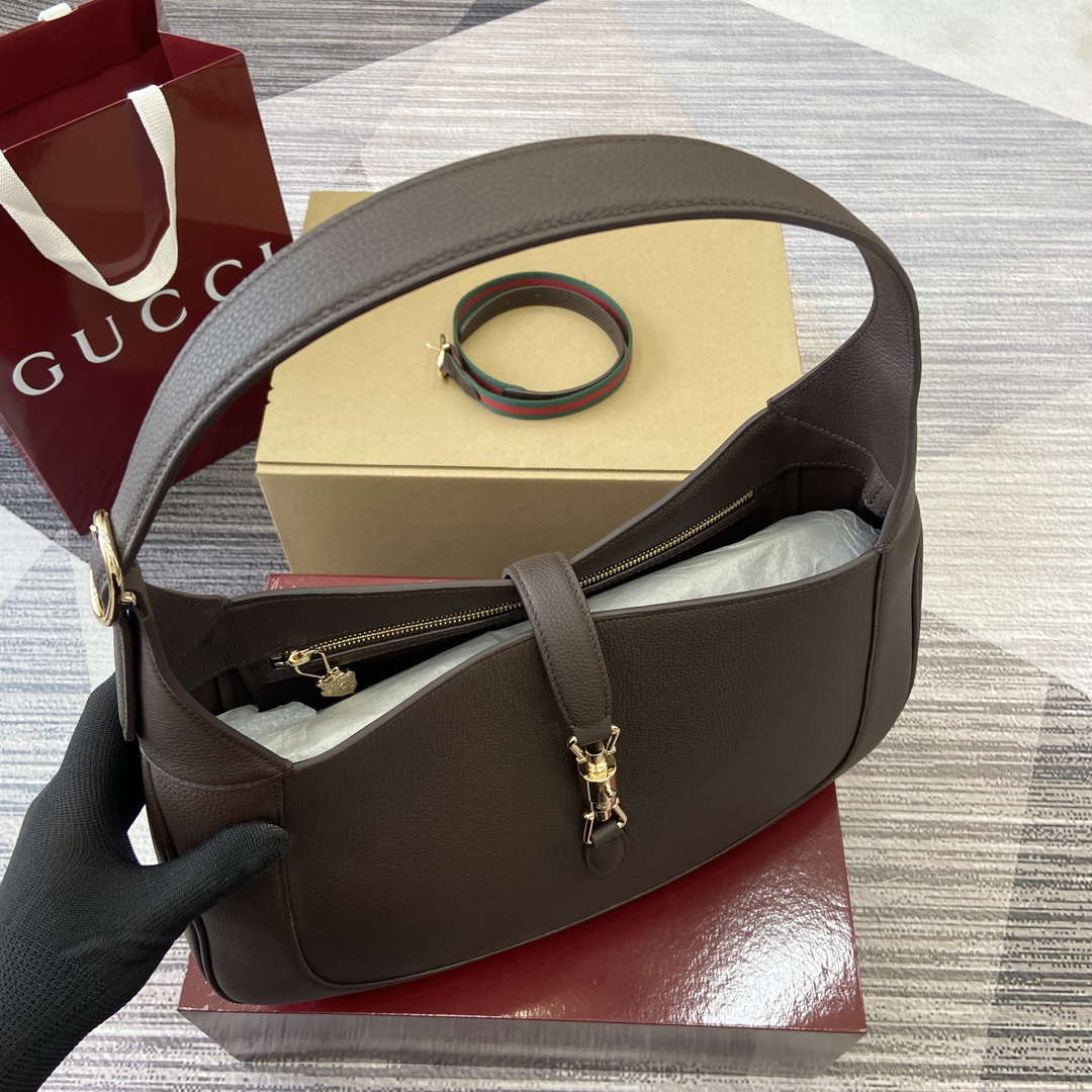 Gucci 813650 Jackie Large Shoulder Bag Brown - Default Title - View 10