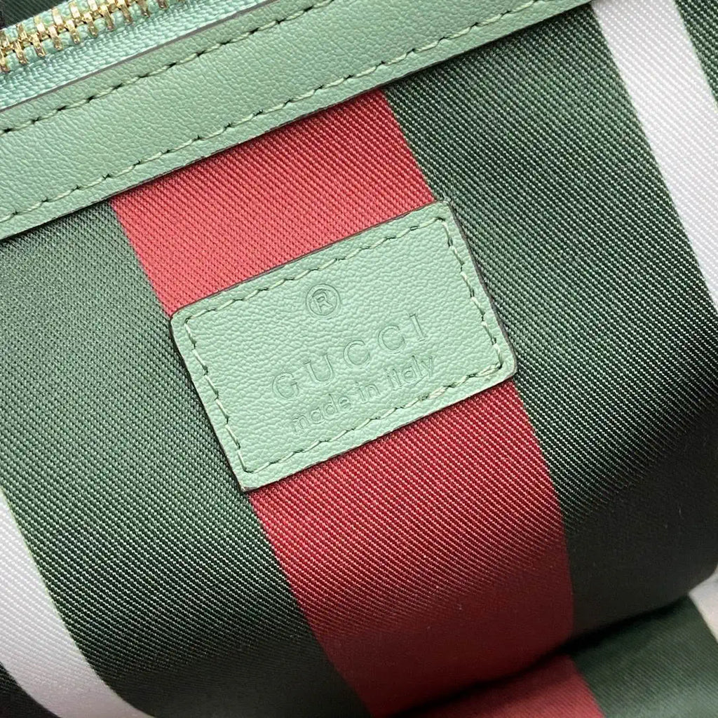 Gucci 815103 GG Emblem bucket bag Green GG fabric