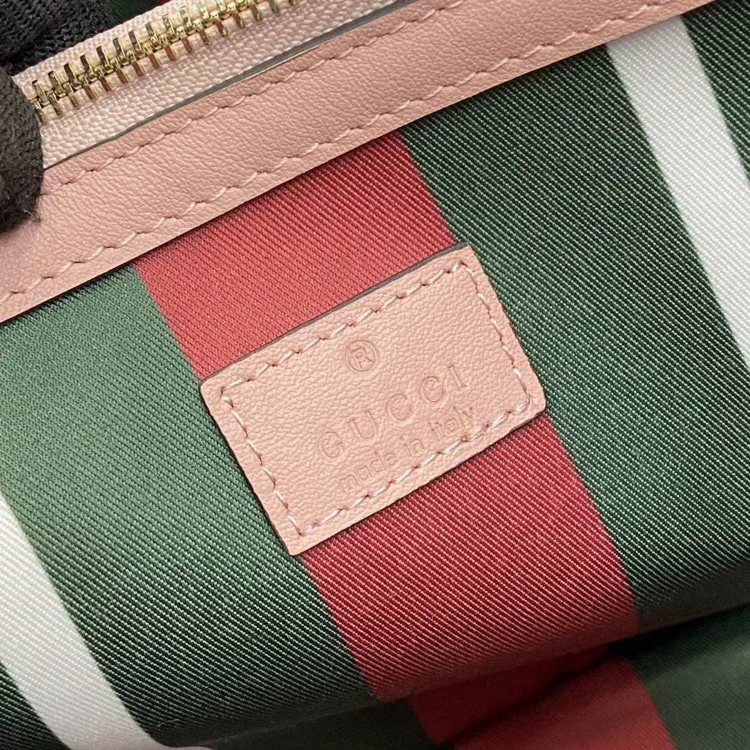 Gucci 815103 GG Emblem bucket bag Pink GG fabric