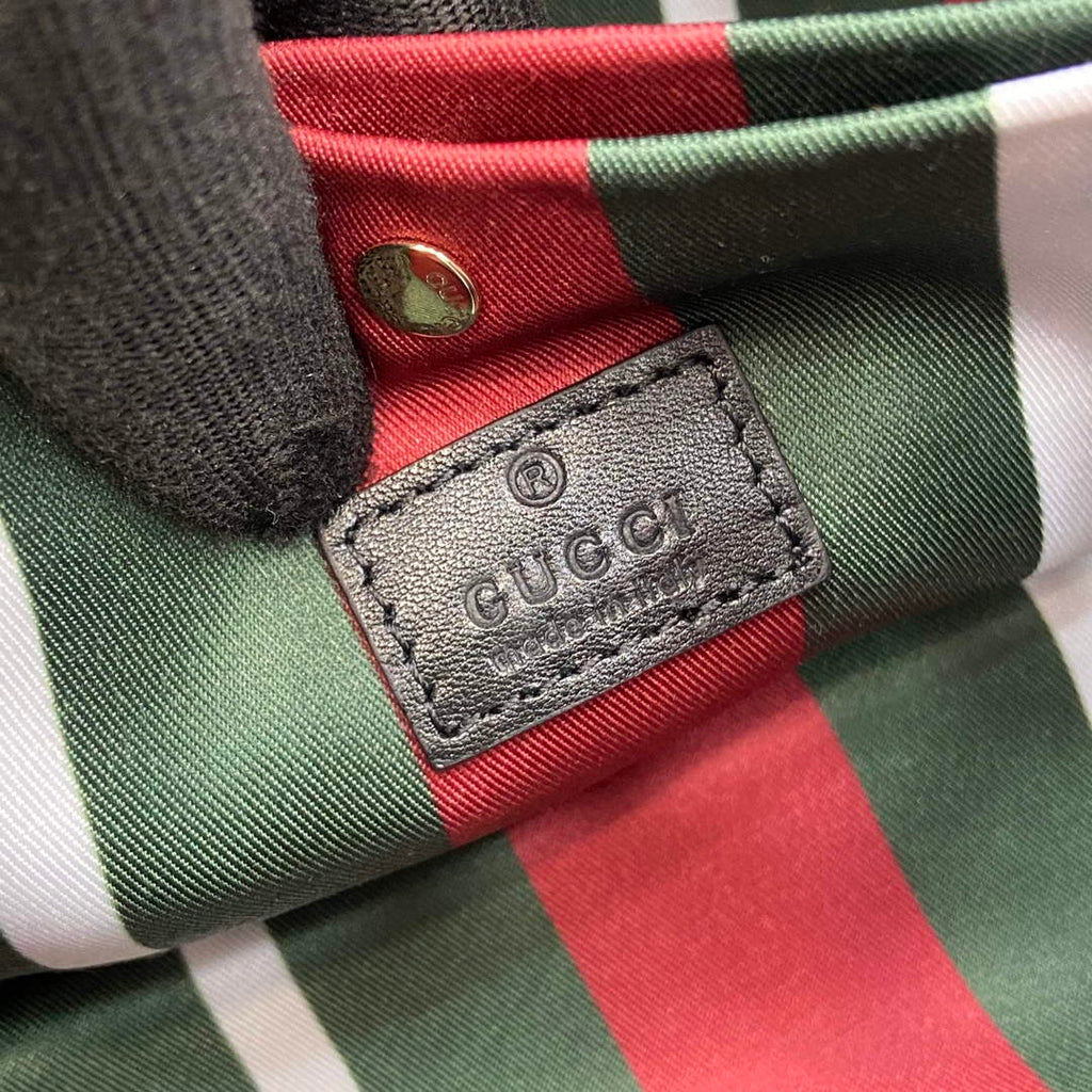Gucci 815118 GG Emblem Mini Bucket Bag Black
