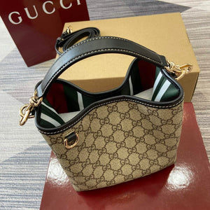Gucci 815118 GG Emblem Mini Bucket Bag Black - Default Title - View 5
