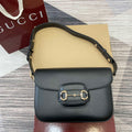Gucci 815178 Gucci Horsebit 1955 Soft Medium Shoulder Bag Black - Default Title - View 1