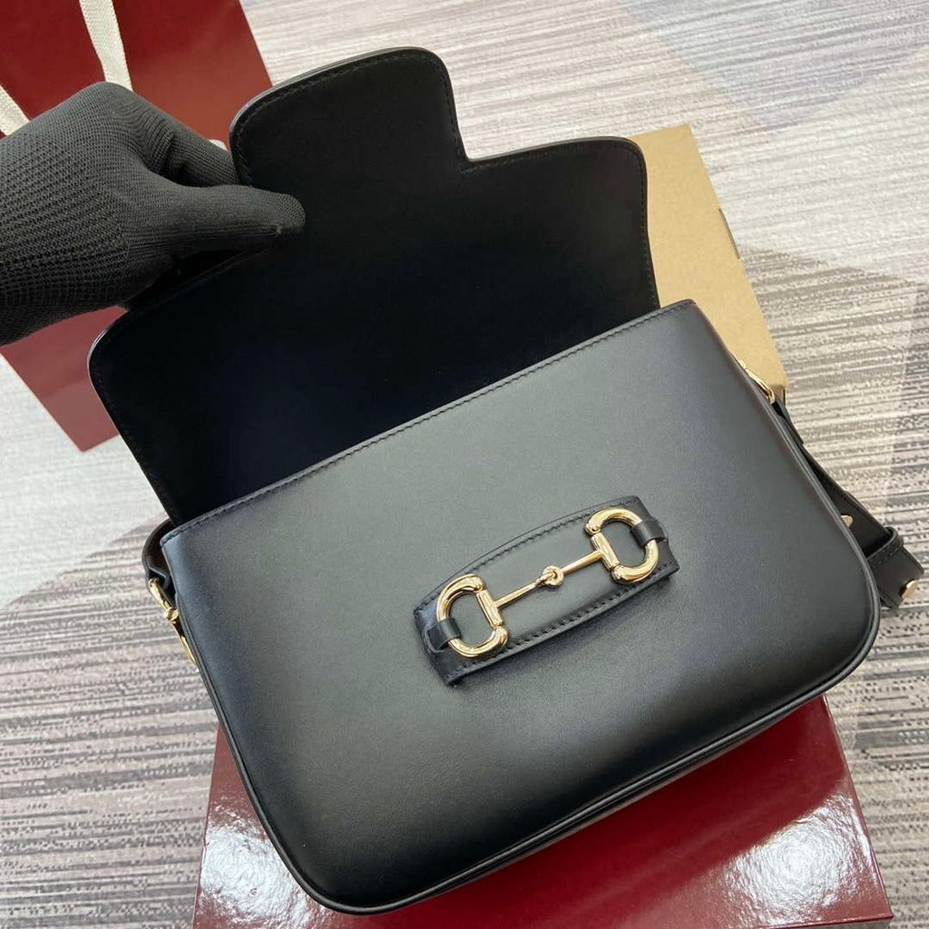 Gucci 815178 Gucci Horsebit 1955 Soft Medium Shoulder Bag Black