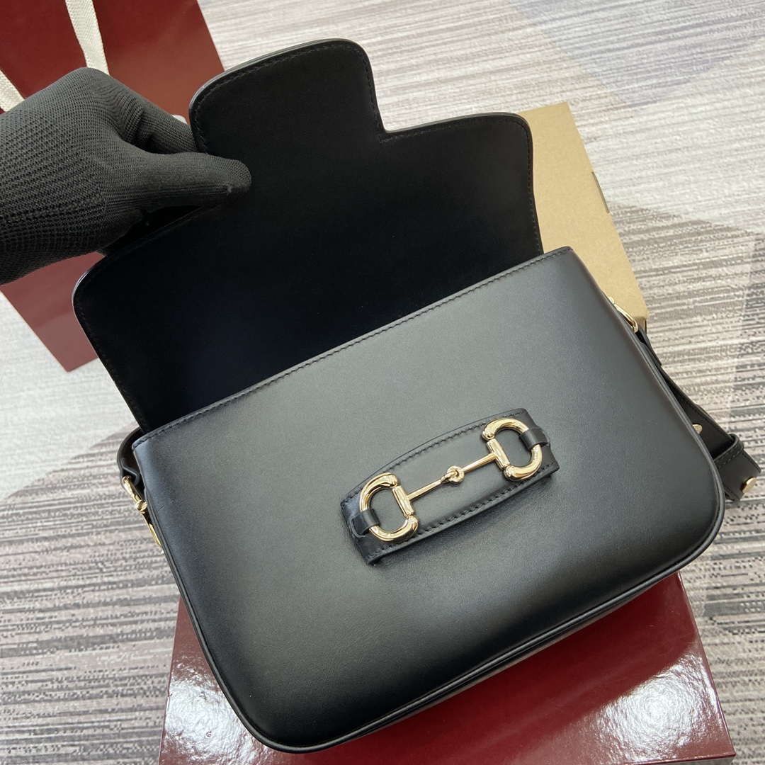 Gucci 815178 Gucci Horsebit 1955 Soft Medium Shoulder Bag Black - Default Title - View 10