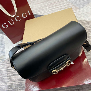 Gucci 815178 Gucci Horsebit 1955 Soft Medium Shoulder Bag Black - Default Title - View 4