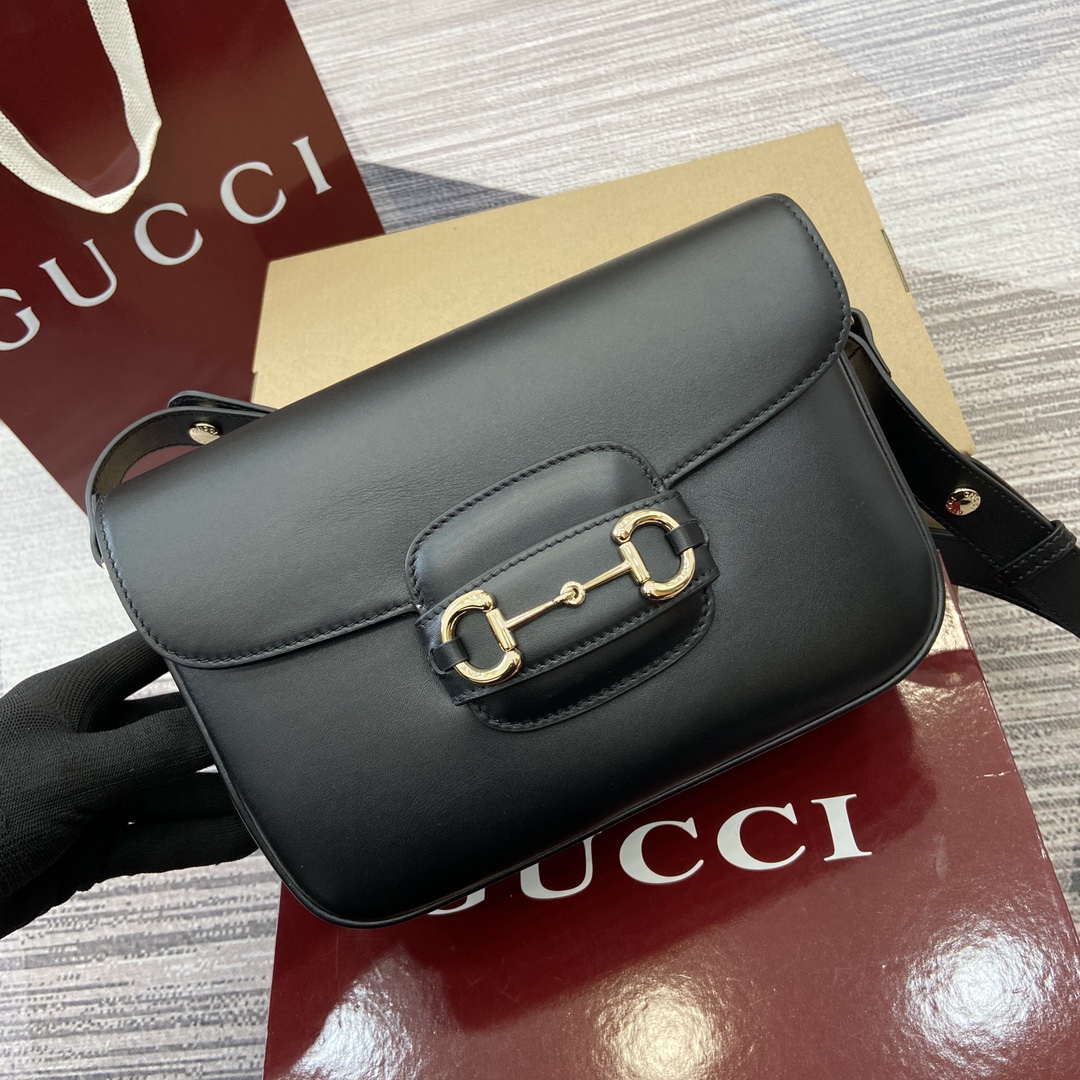 Gucci 815178 Gucci Horsebit 1955 Soft Medium Shoulder Bag Black - Default Title - View 5