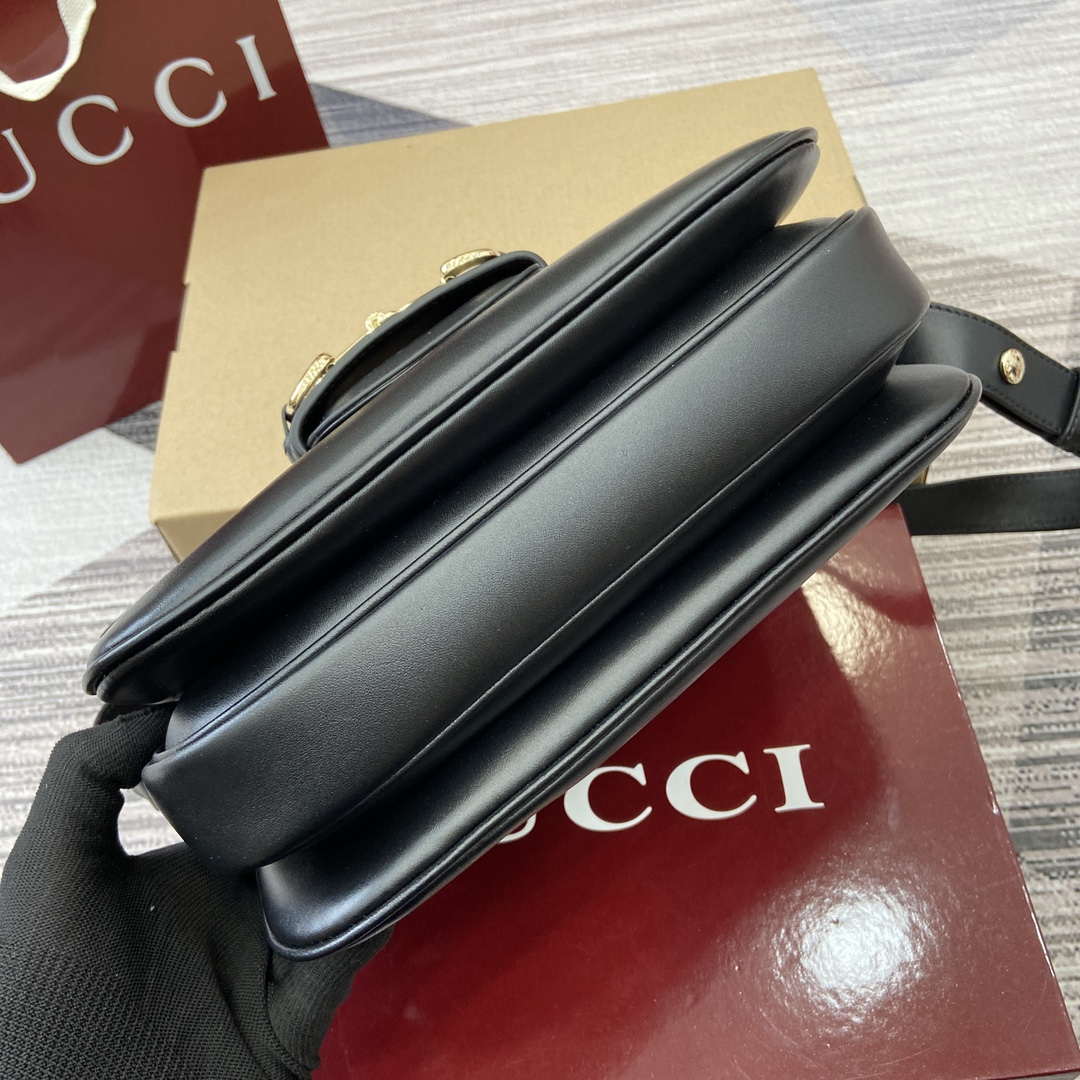 Gucci 815178 Gucci Horsebit 1955 Soft Medium Shoulder Bag Black - Default Title - View 7