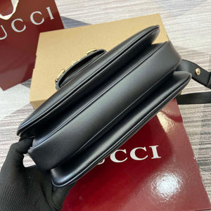Gucci 815178 Gucci Horsebit 1955 Soft Medium Shoulder Bag Black - Default Title - View 7