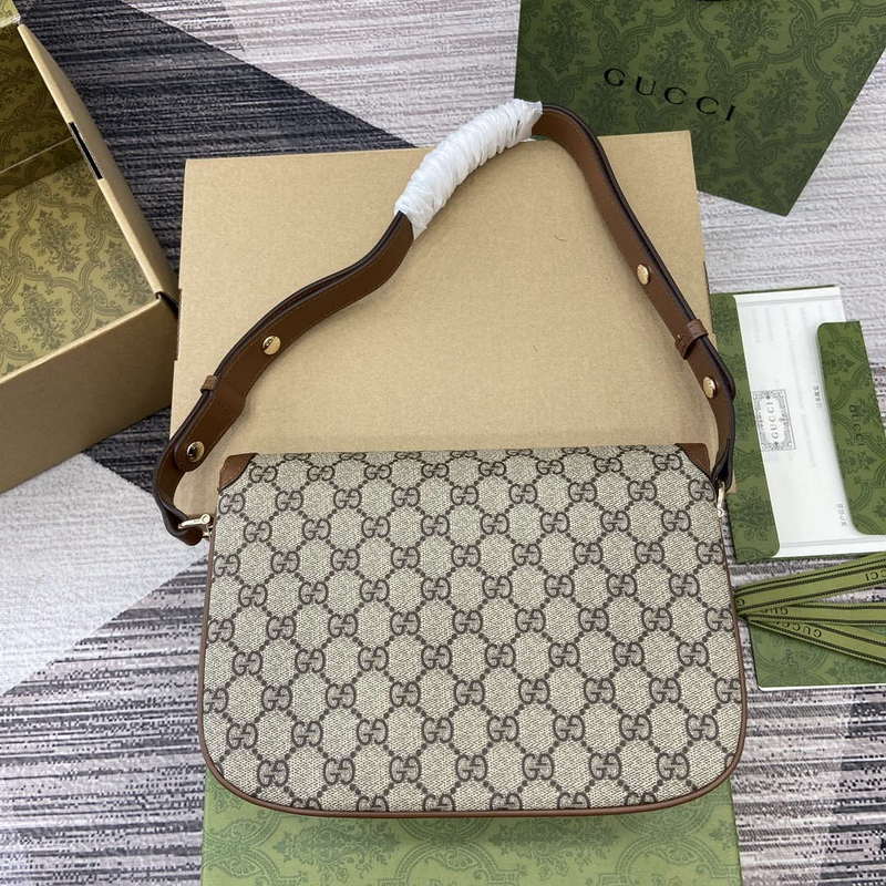 Gucci 815178 Gucci Horsebit 1955 Soft Medium Shoulder Bag Brown leather trim