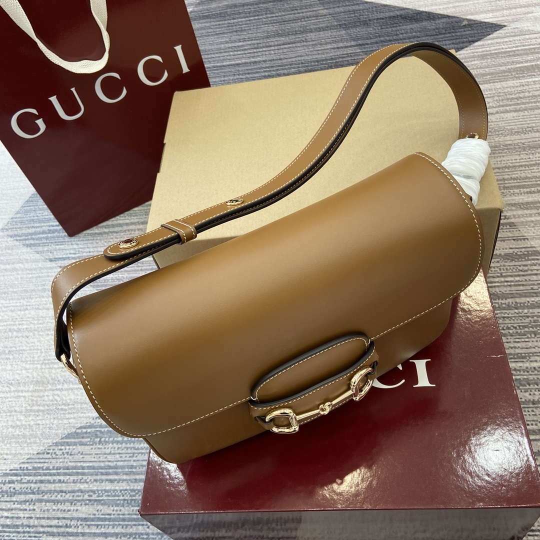 Gucci 815178 Gucci Horsebit 1955 Soft Medium Shoulder Bag Brown - Default Title - View 4