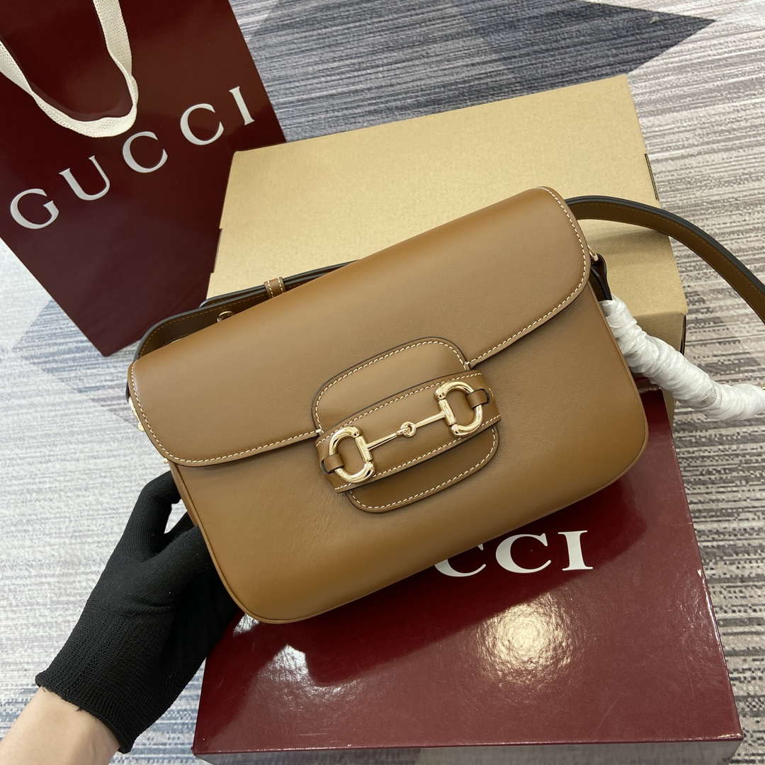 Gucci 815178 Gucci Horsebit 1955 Soft Medium Shoulder Bag Brown - Default Title - View 5