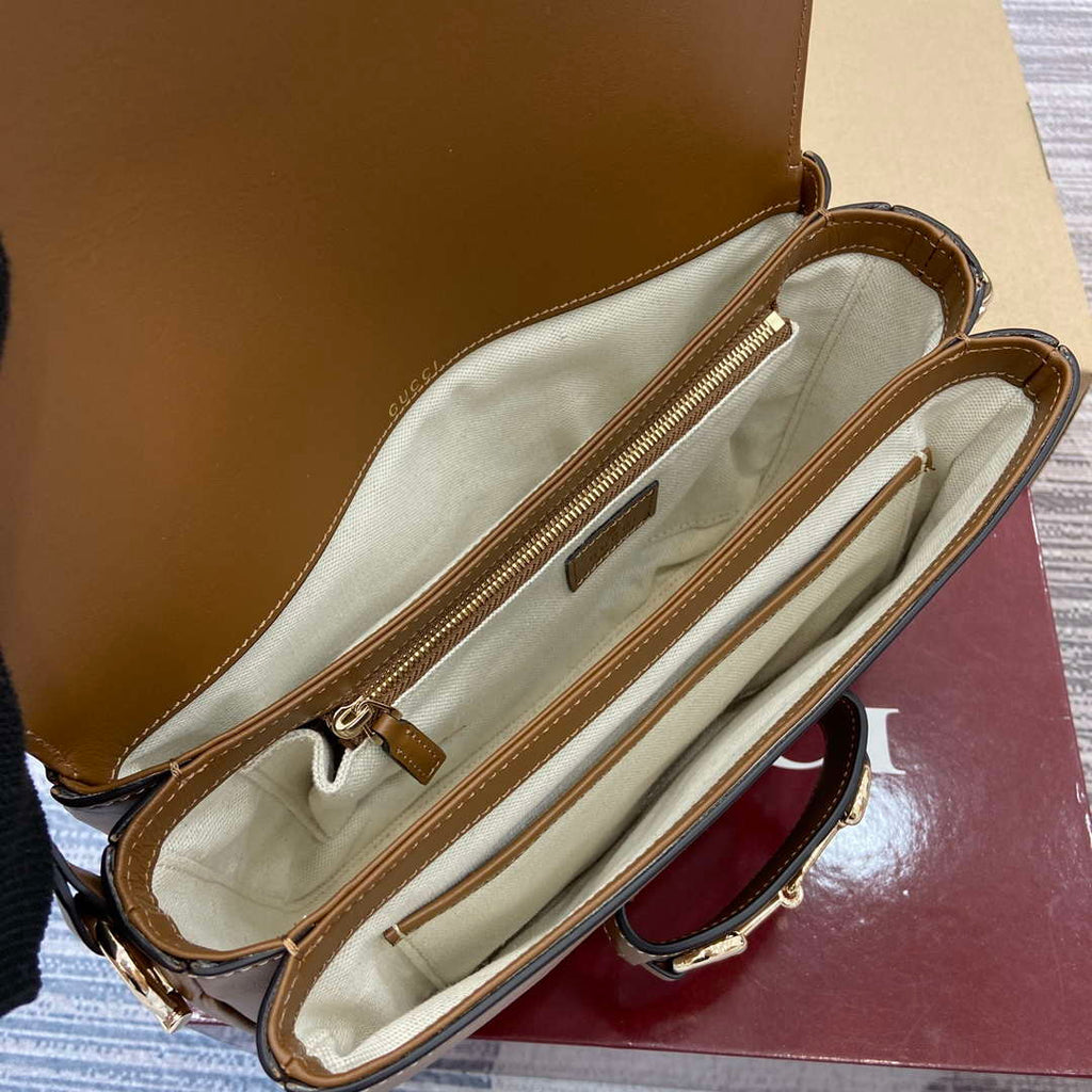 Gucci 815178 Gucci Horsebit 1955 Soft Medium Shoulder Bag Brown